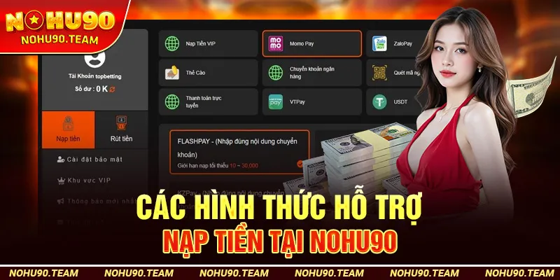 Các Hình Thức Hỗ Trợ Nạp Tiền Tại Nohu90